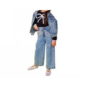 NEW MINI DREAMERS lia gemstone denim pants in blue